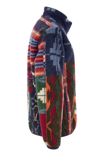 Fleece jacket with patchwork pattern - VOGUERINI