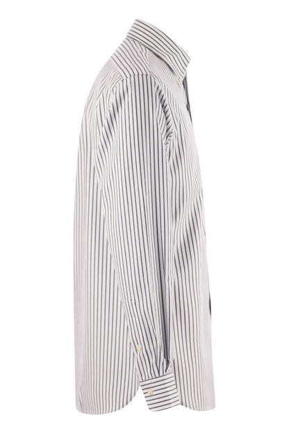 Custom-fit striped cotton shirt - VOGUERINI