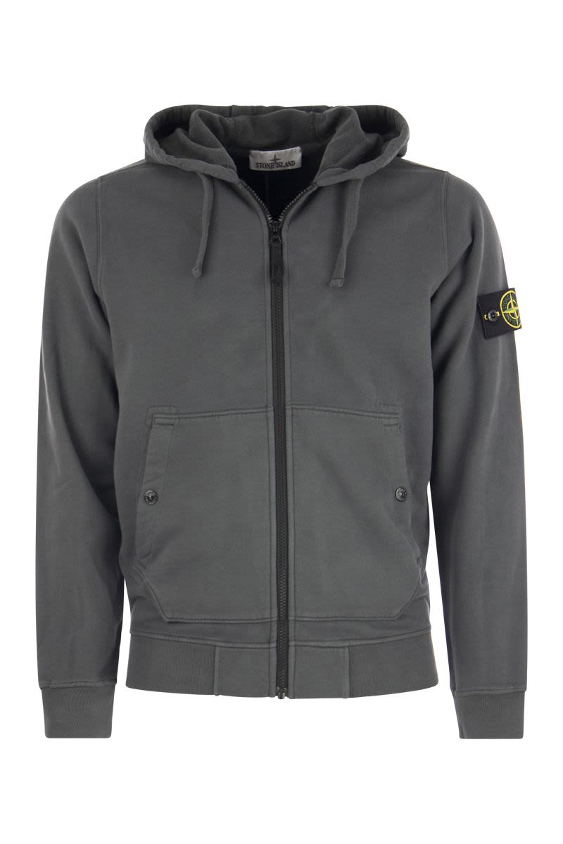 Cotton sweatshirt with zip and hood - VOGUERINI