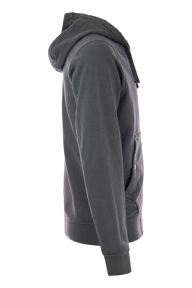 Cotton sweatshirt with zip and hood - VOGUERINI