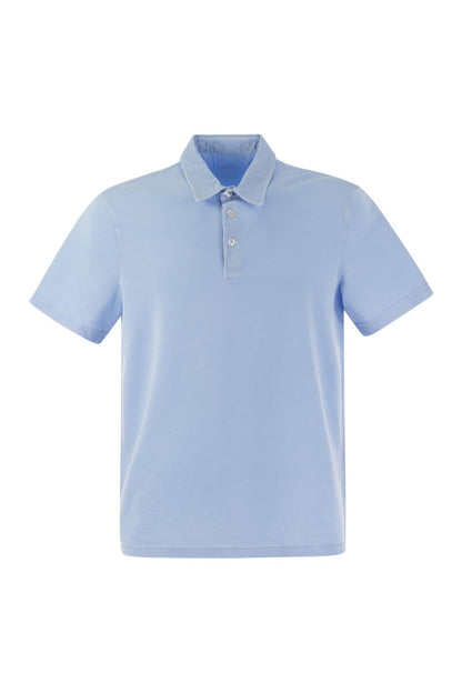 Short-sleeved cotton polo shirt