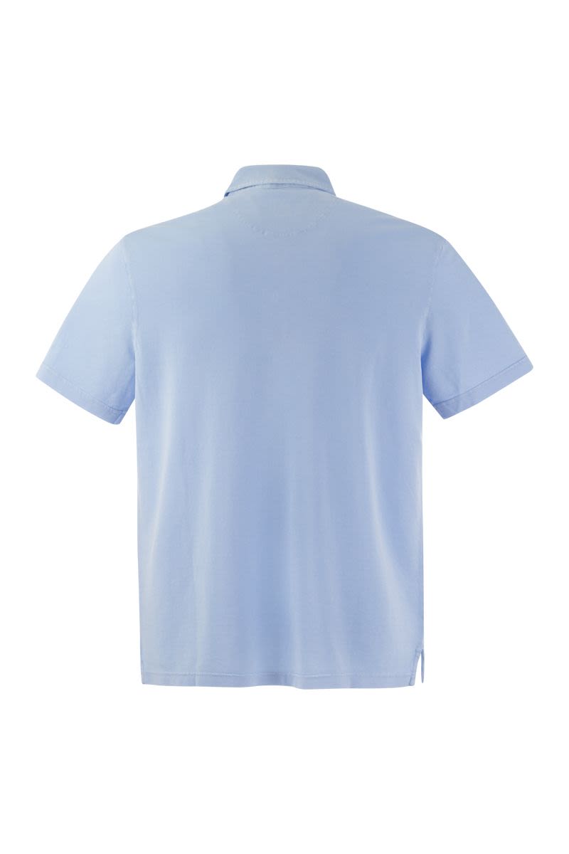 Short-sleeved cotton polo shirt