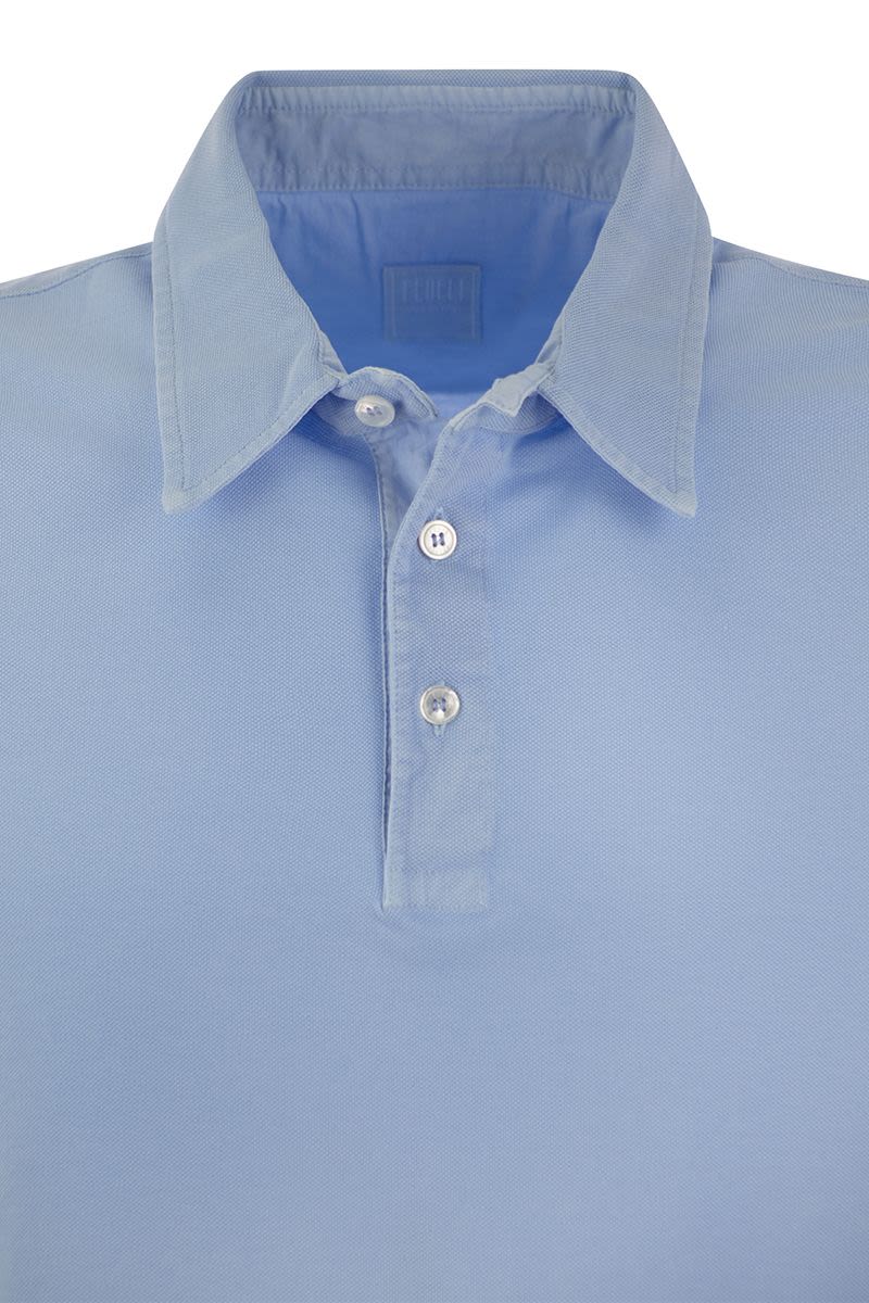 Short-sleeved cotton polo shirt