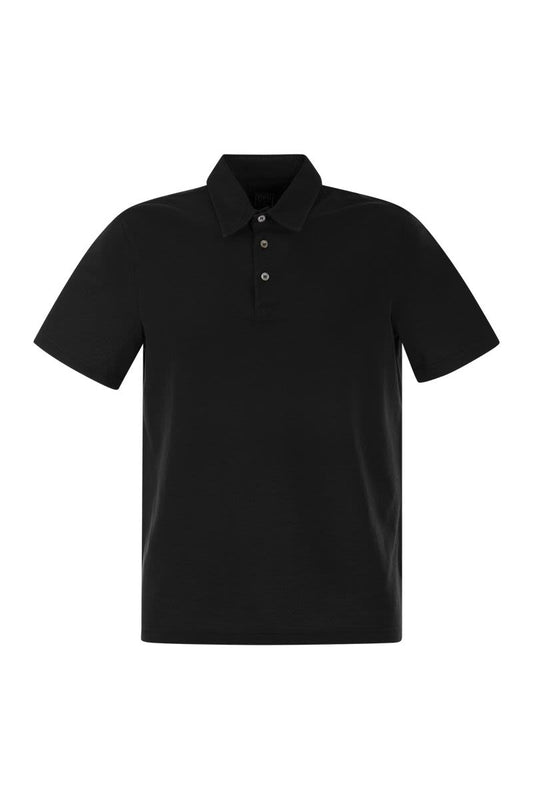 Short-sleeved cotton polo shirt