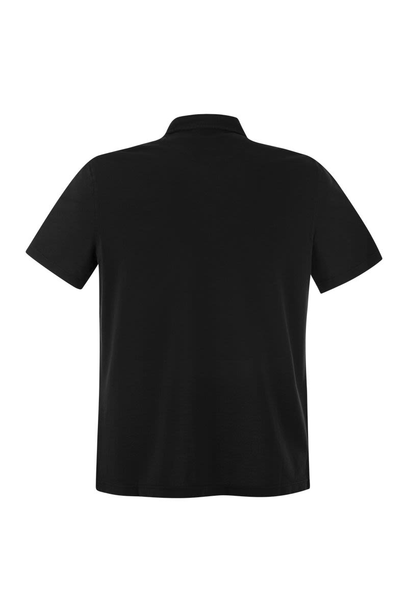 Short-sleeved cotton polo shirt