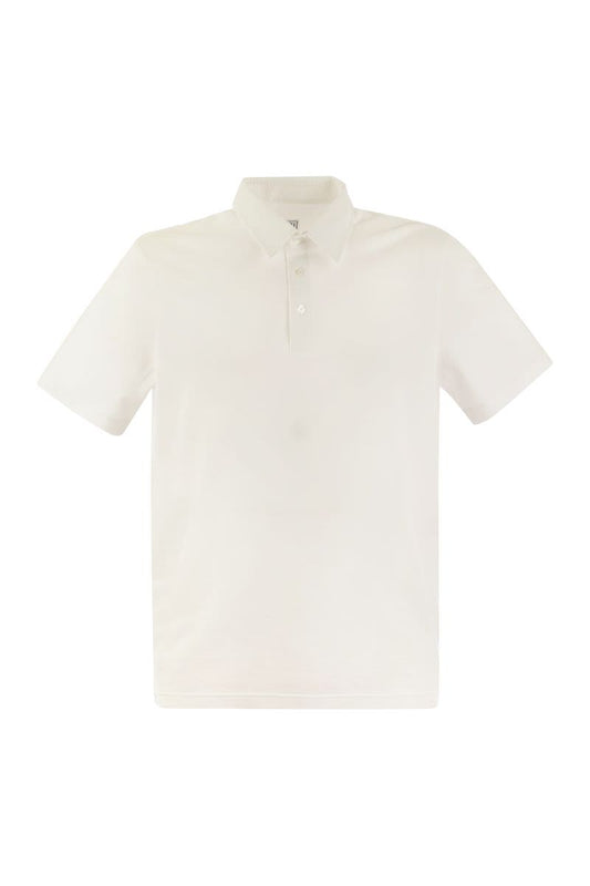 Short-sleeved cotton polo shirt