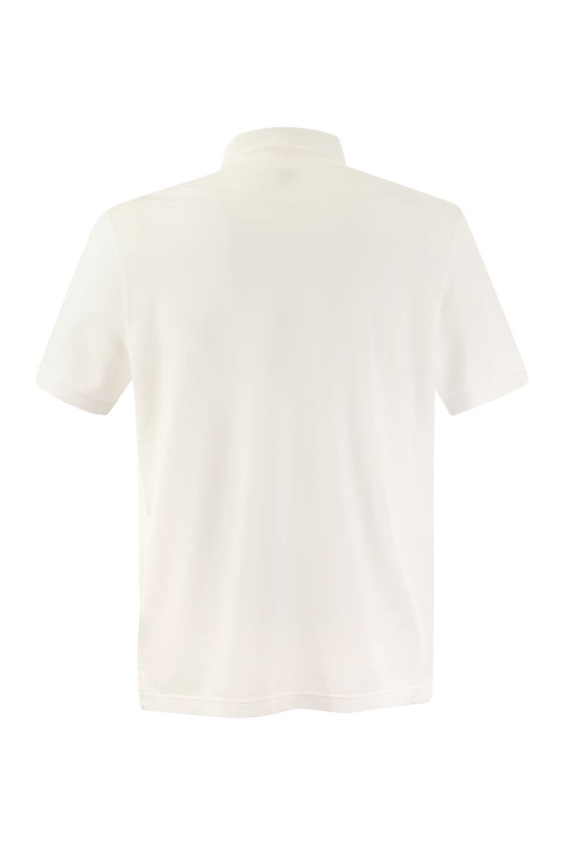 Short-sleeved cotton polo shirt