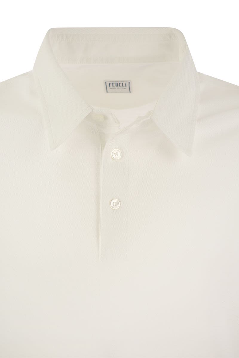 Short-sleeved cotton polo shirt