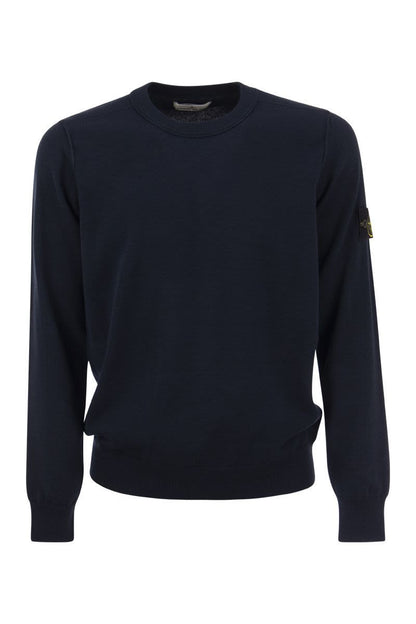 Crew-neck cotton jumper