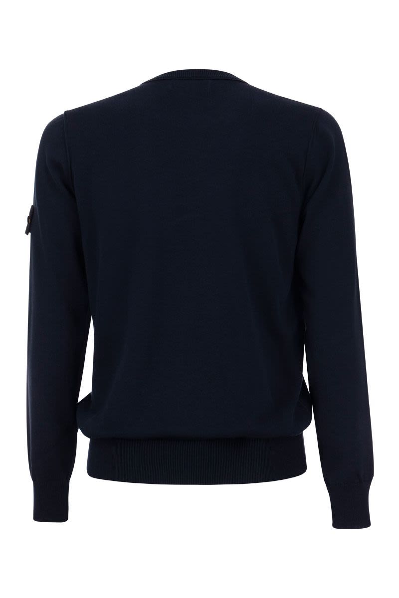 Crew-neck cotton jumper