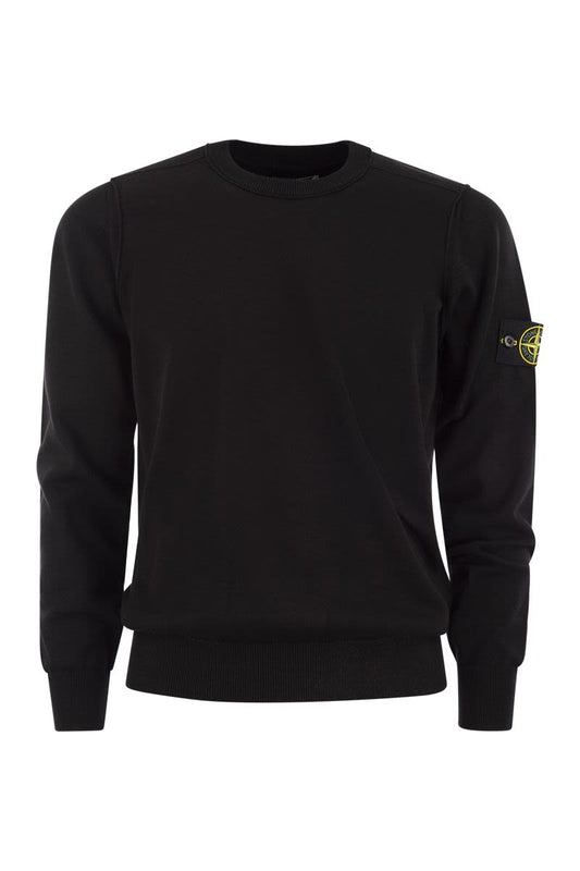 Crew-neck cotton jumper