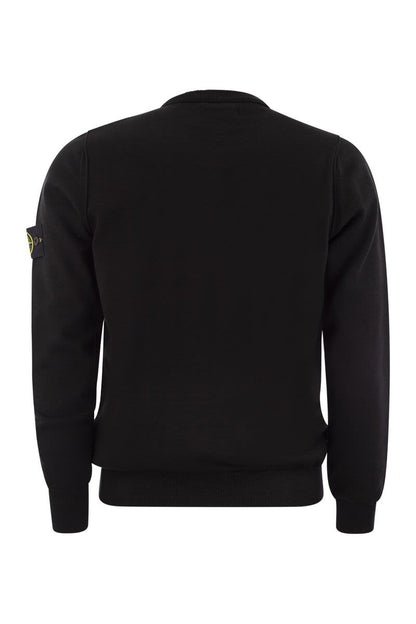 Crew-neck cotton jumper