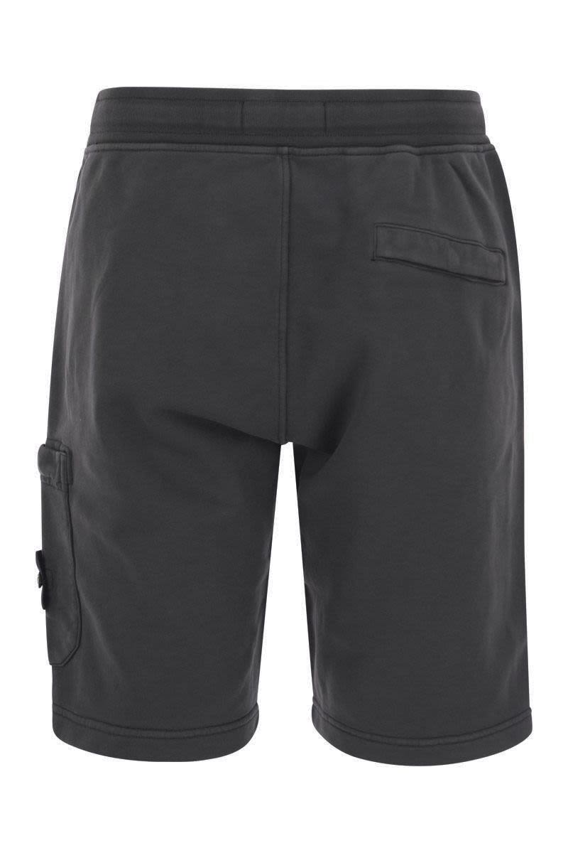 Cargo bermuda shorts in brushed cotton fleece - VOGUERINI