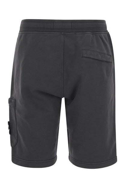 Cargo bermuda shorts in brushed cotton fleece - VOGUERINI