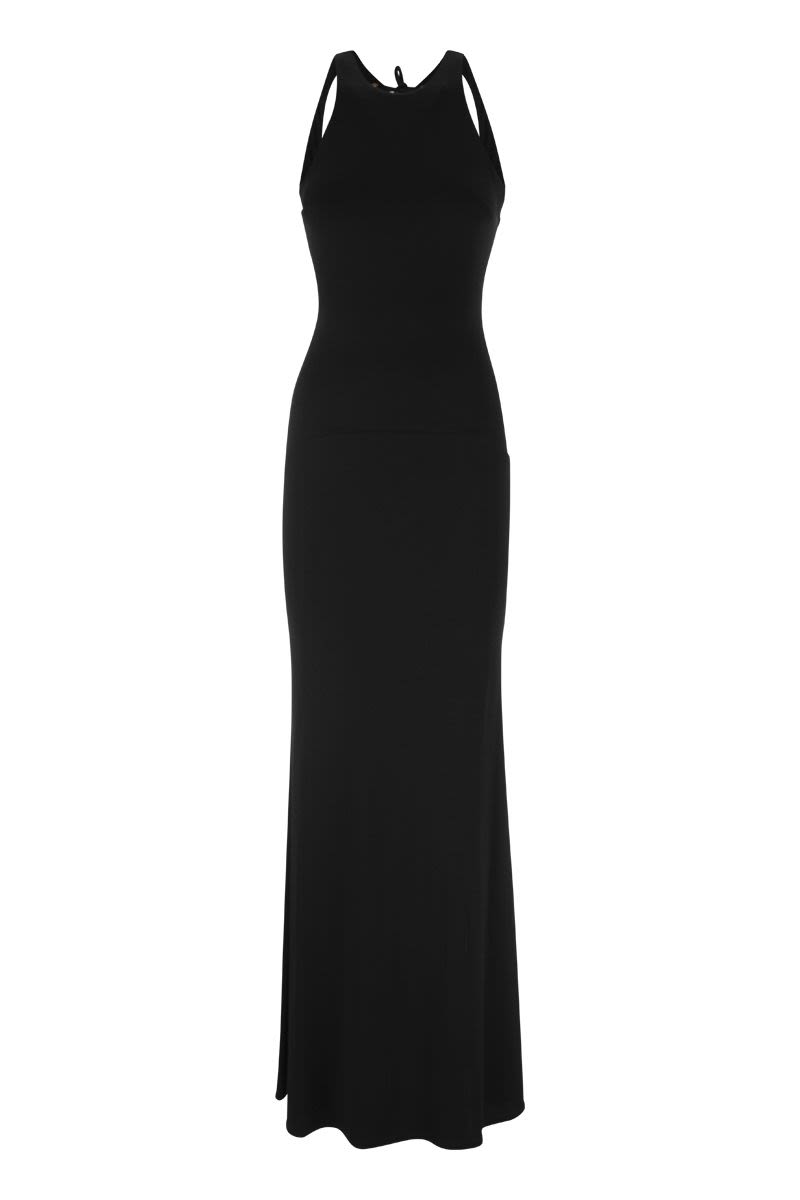 Red carpet jersey dress with back neckline - VOGUERINI