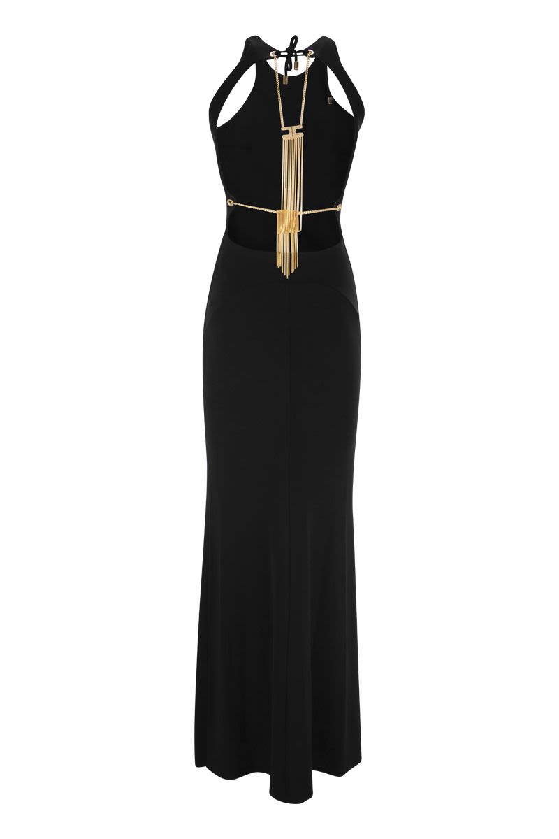 Red carpet jersey dress with back neckline - VOGUERINI