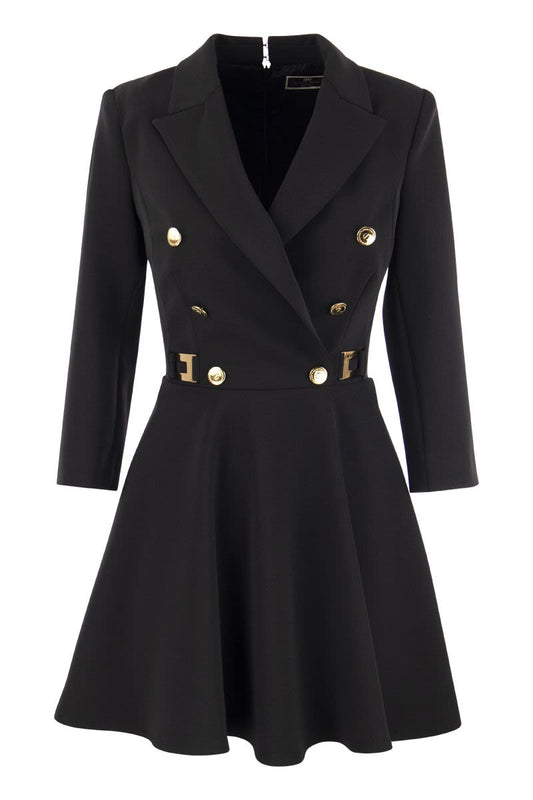 Robe-manteau in double crepe with godet skirt - VOGUERINI