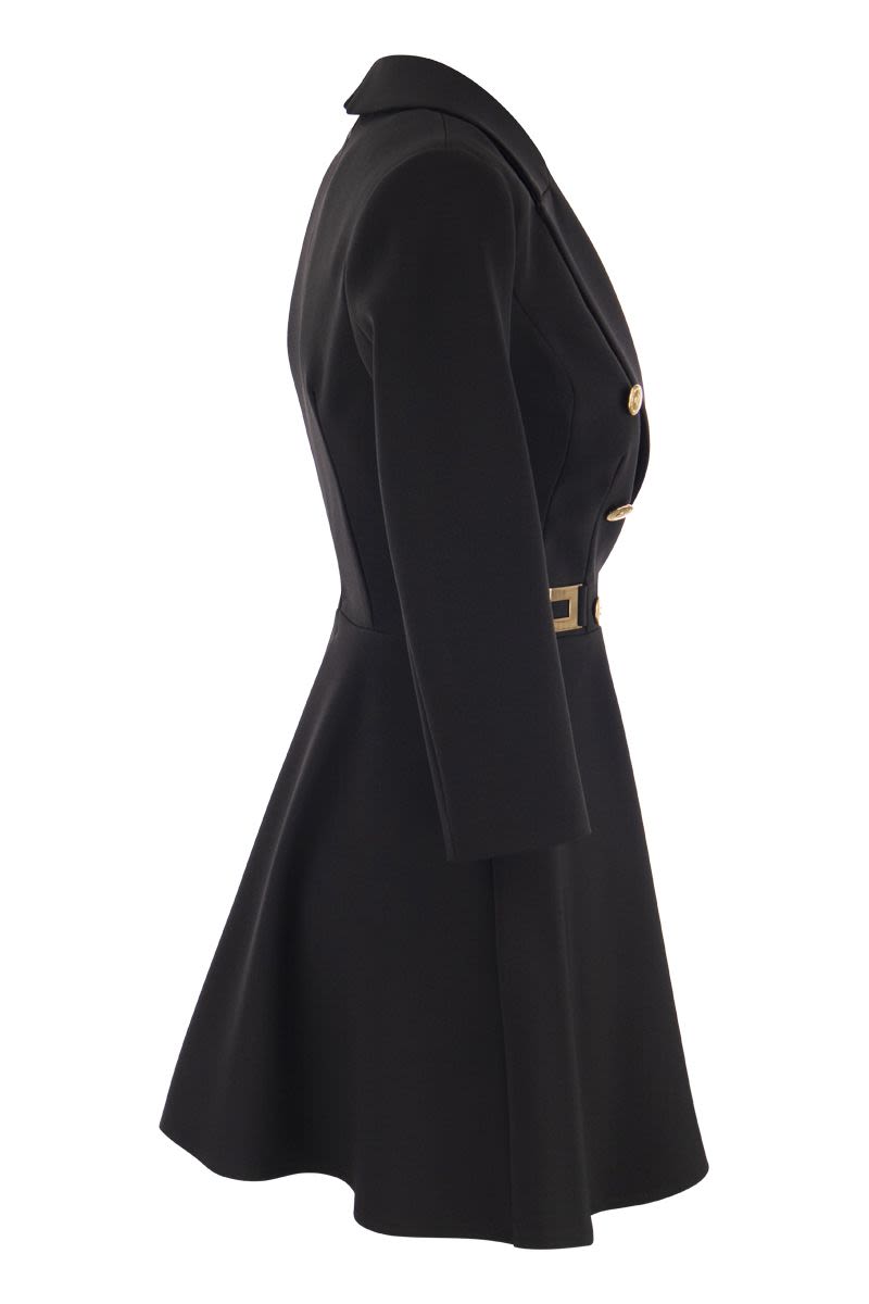 Robe-manteau in double crepe with godet skirt - VOGUERINI