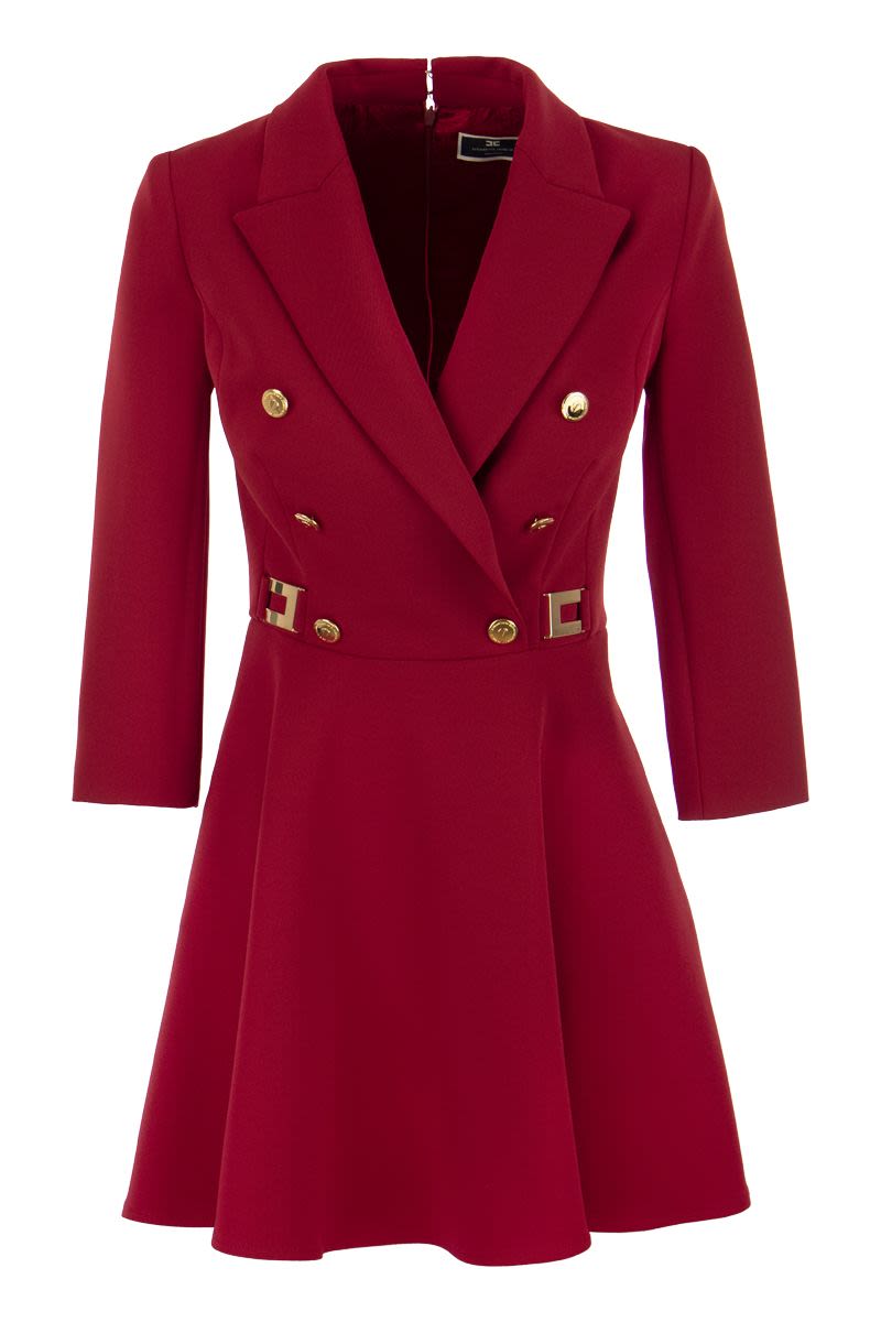 Robe-manteau in double crepe with godet skirt - VOGUERINI