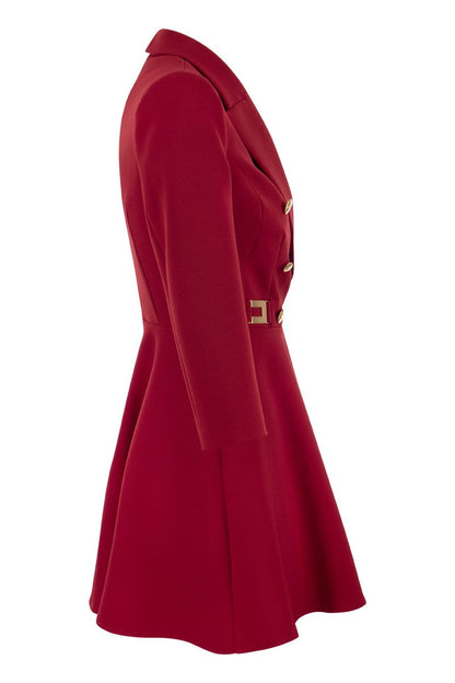 Robe-manteau in double crepe with godet skirt - VOGUERINI