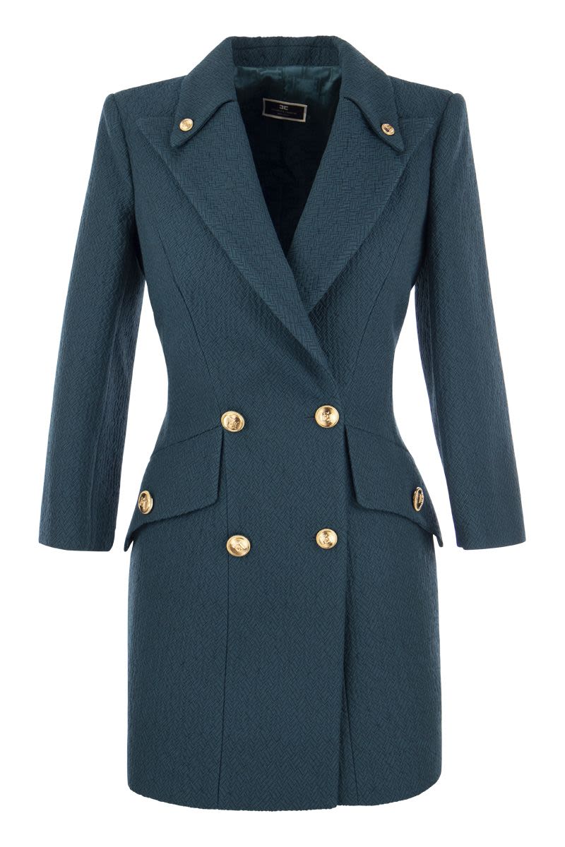 Robe-manteau in textured fabric - VOGUERINI