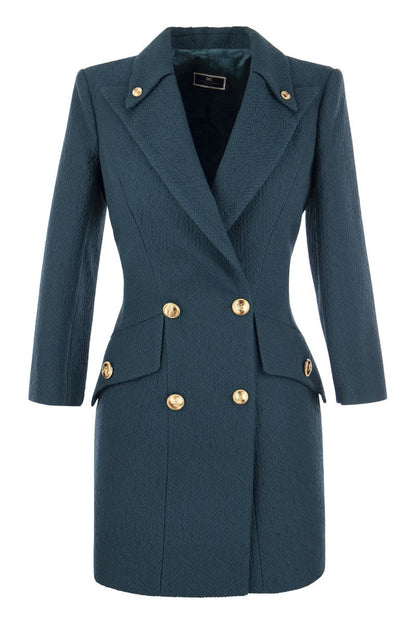 Robe-manteau in textured fabric - VOGUERINI