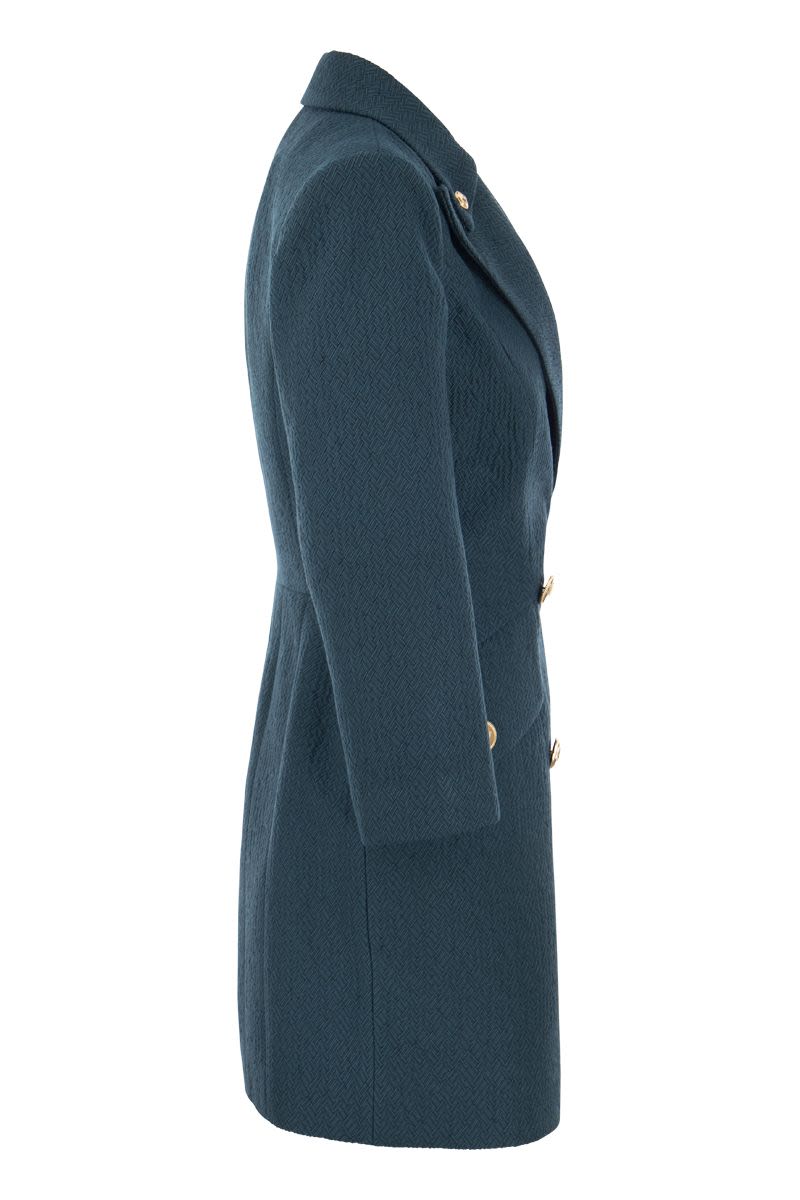 Robe-manteau in textured fabric - VOGUERINI