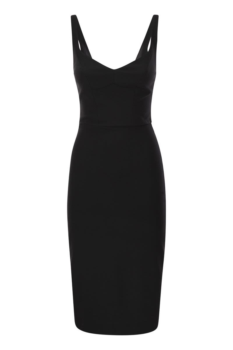 Stretch crepe sheath dress with zip - VOGUERINI