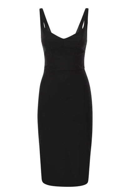 Stretch crepe sheath dress with zip - VOGUERINI