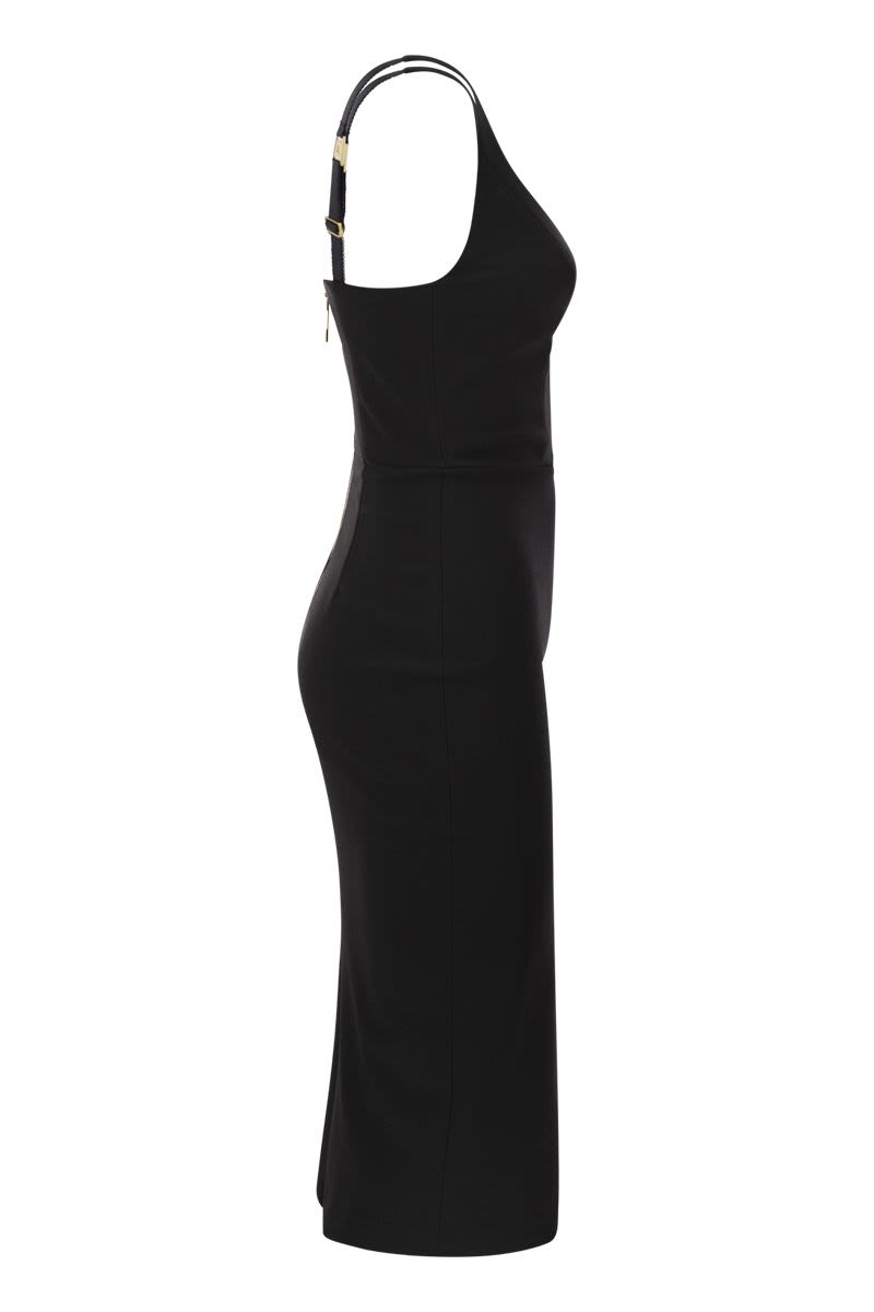 Stretch crepe sheath dress with zip - VOGUERINI