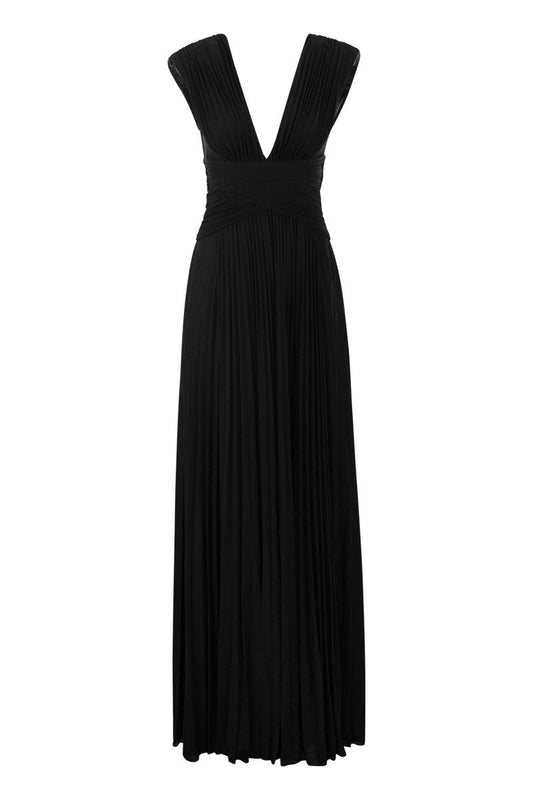 Red carpet lurex jersey dress with necklace - VOGUERINI