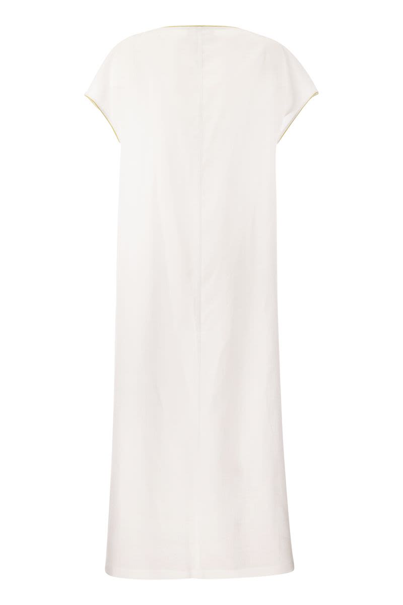 Linen V-neck dress - VOGUERINI