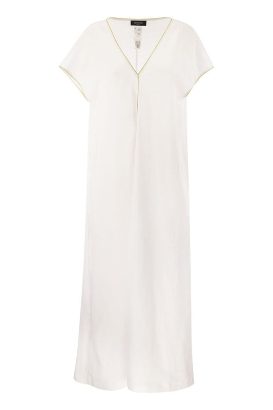 Linen V-neck dress - VOGUERINI