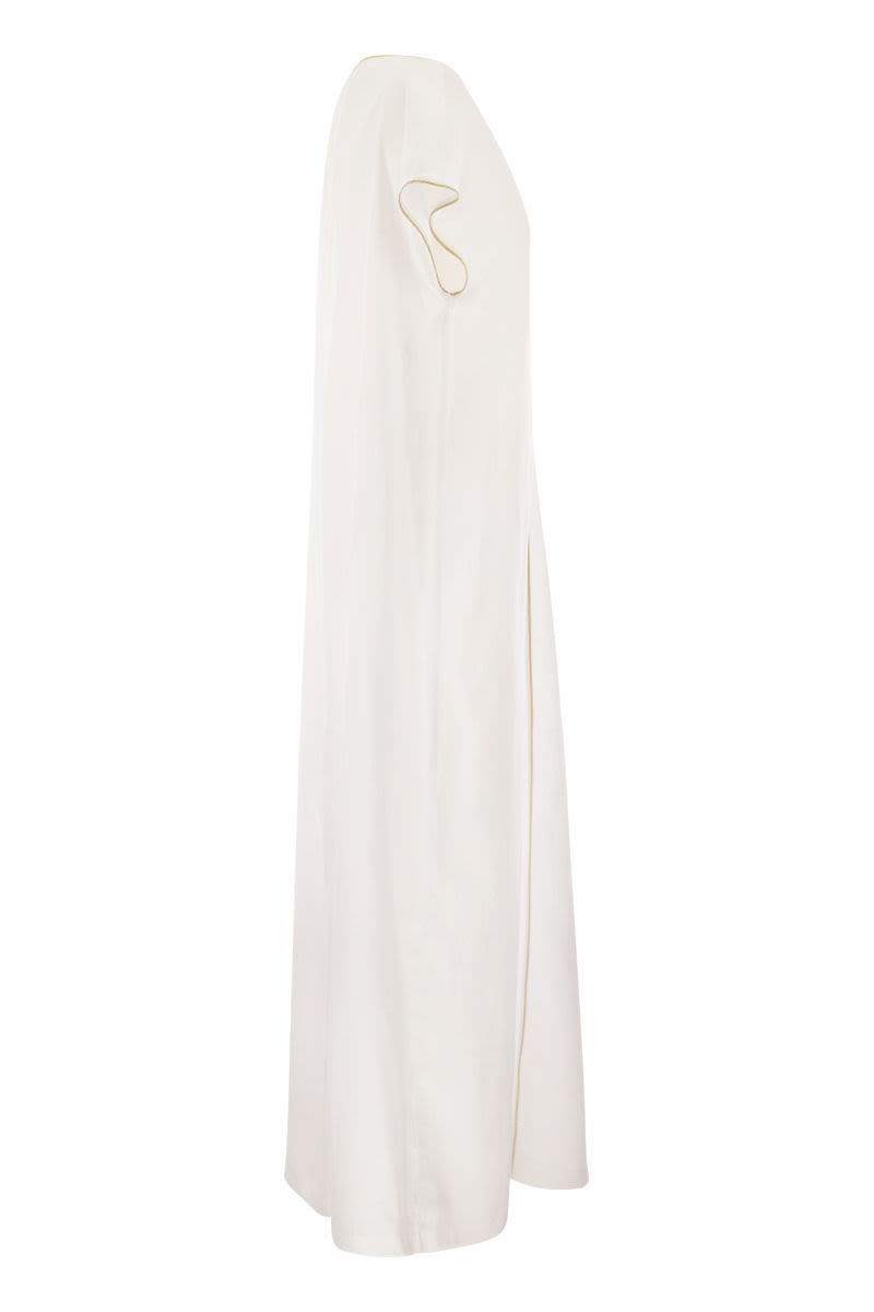 Linen V-neck dress - VOGUERINI