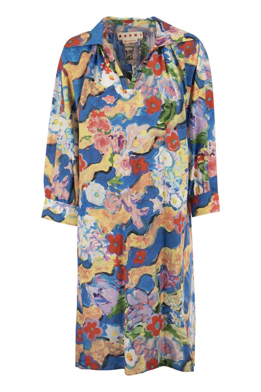 Printed poplin dress - VOGUERINI