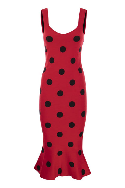 Polka dot viscose sheath dress - VOGUERINI