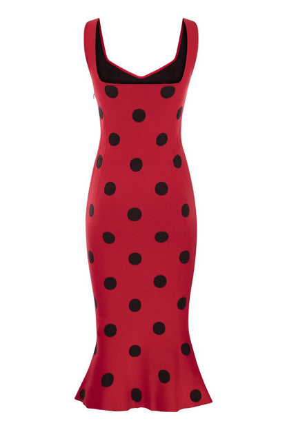 Polka dot viscose sheath dress - VOGUERINI