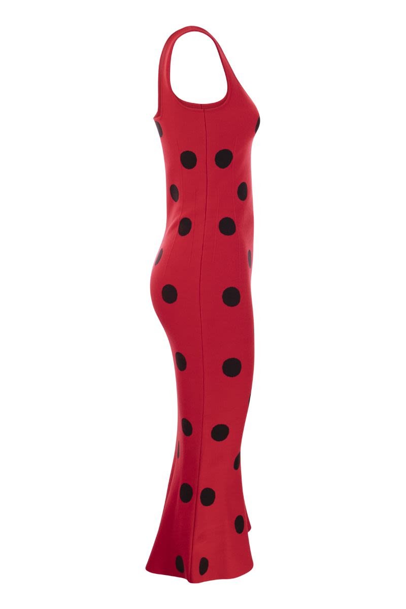 Polka dot viscose sheath dress - VOGUERINI