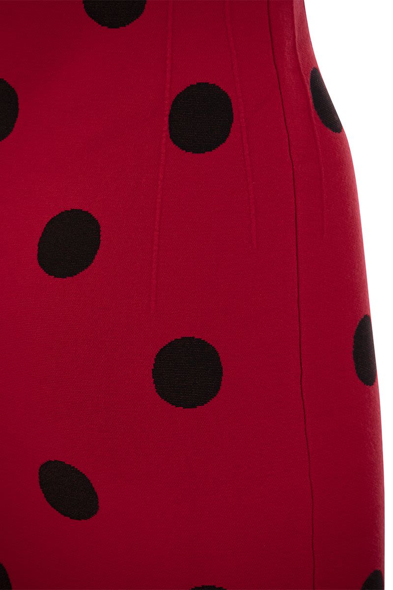 Polka dot viscose sheath dress - VOGUERINI