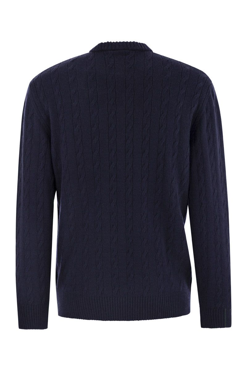 Plaited wool crew-neck sweater - VOGUERINI