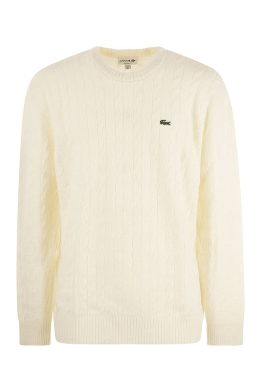 Plaited wool crew-neck sweater - VOGUERINI