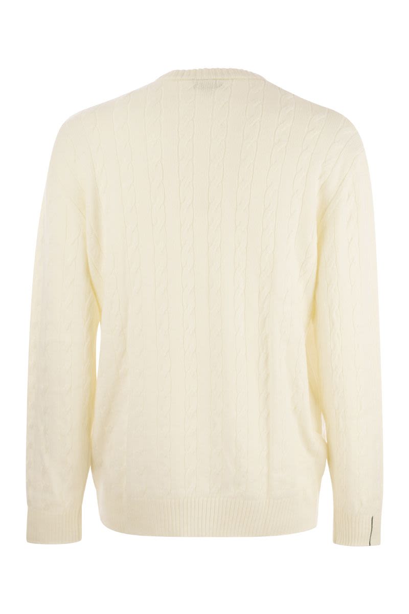 Plaited wool crew-neck sweater - VOGUERINI