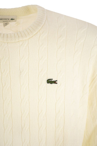 Plaited wool crew-neck sweater - VOGUERINI