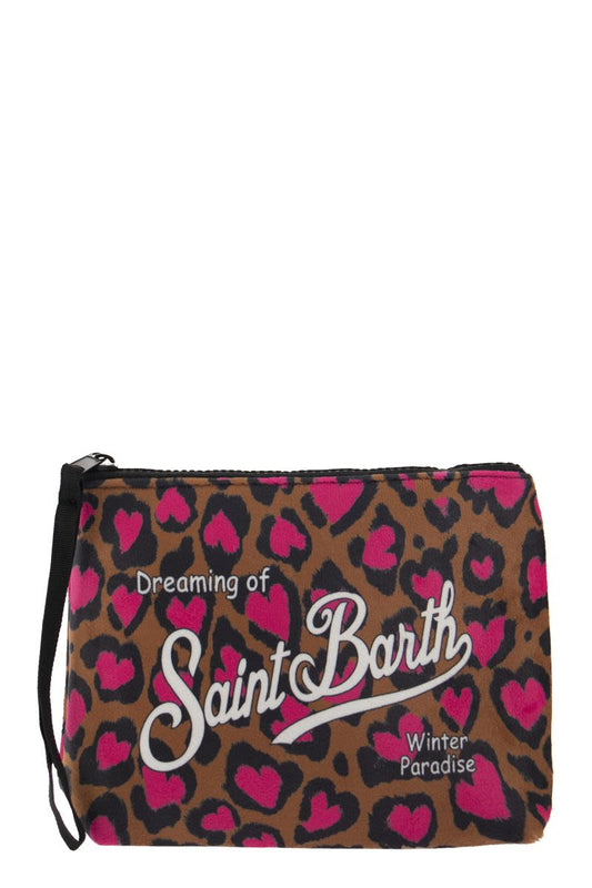 Clutch bag with animal print and hearts - VOGUERINI