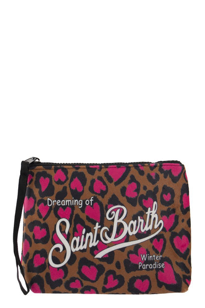 Clutch bag with animal print and hearts - VOGUERINI