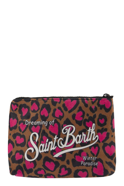 Clutch bag with animal print and hearts - VOGUERINI