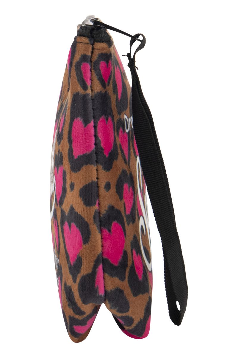 Clutch bag with animal print and hearts - VOGUERINI