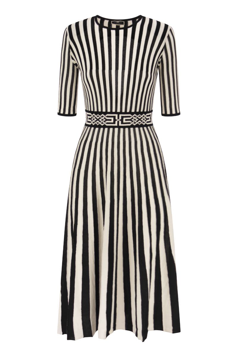 Midi dress with two-tone pleated skirt - VOGUERINI