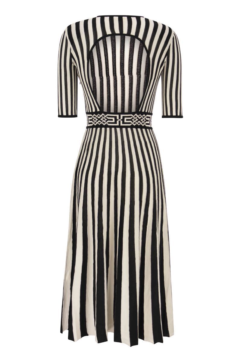 Midi dress with two-tone pleated skirt - VOGUERINI