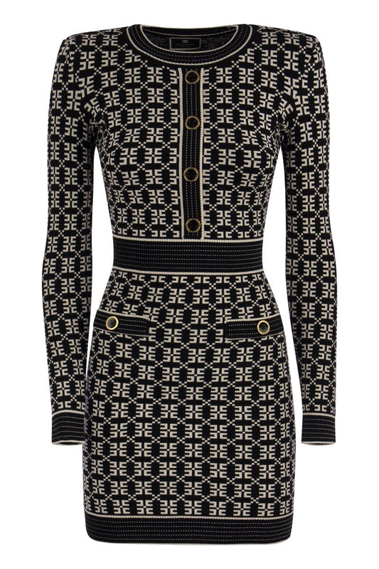 Jacquard logo knit minidress - VOGUERINI